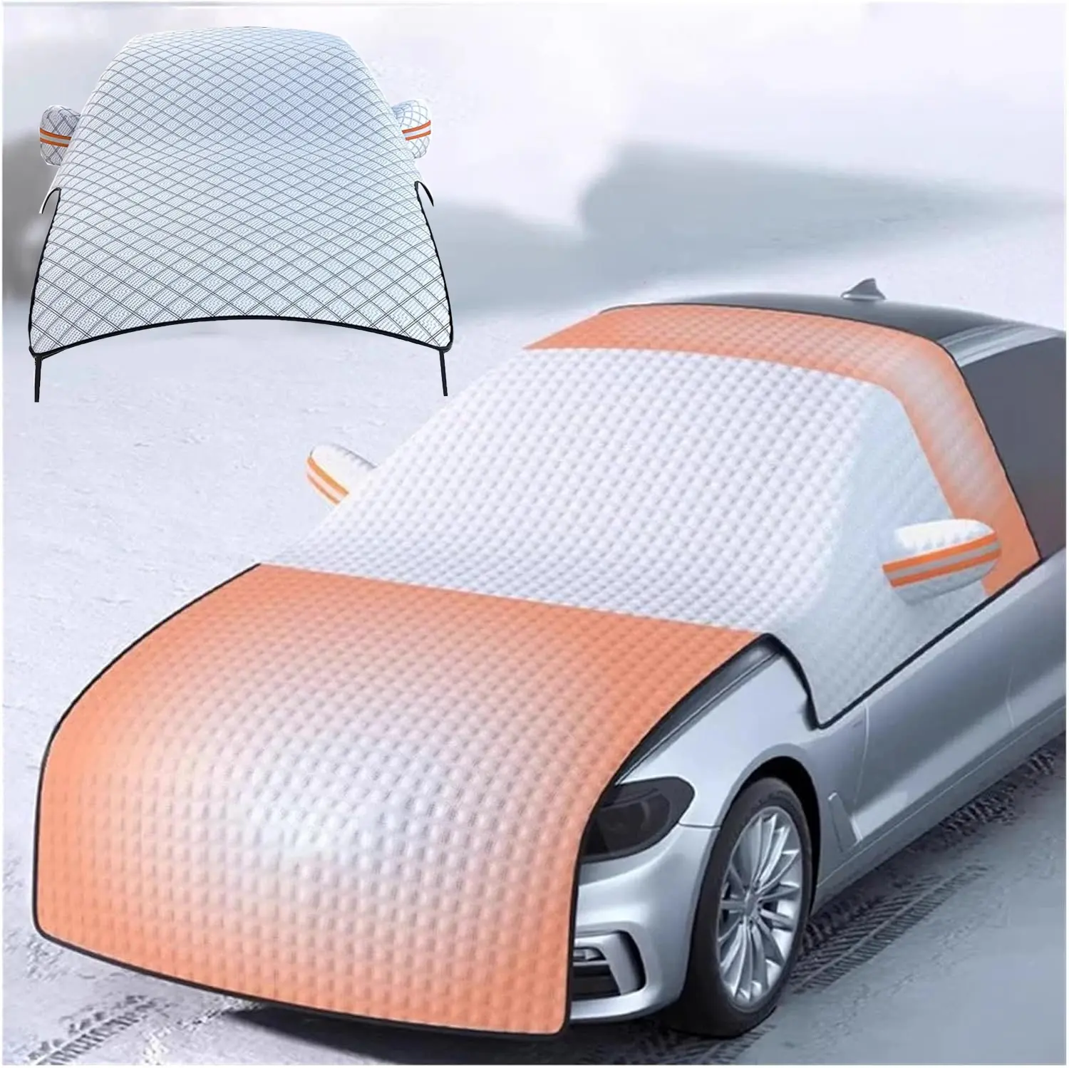 105"x93" inch Heavy Duty Winter Car Snow Cover Thickened Enlarge, Waterproof Windshield Frost Cover for Ice and Snow, All-Season Versatility Universal Fit SUV, Truck, Sedan,Minivans, Car Sun Cover, All Season Cover
