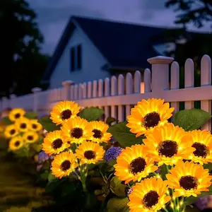 Solar Powered Outdoor Sunflower Light, Waterproof Automatic Switch Garden Stake Lamp, Ideal for Gardens, Patios, Lawns