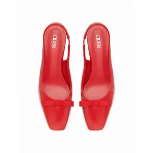 Cider BOWKNOT DECOR SLINGBACK CHUNKY HEELS Cider BOWKNOT DECOR SLINGBACK CHUNKY HEELS