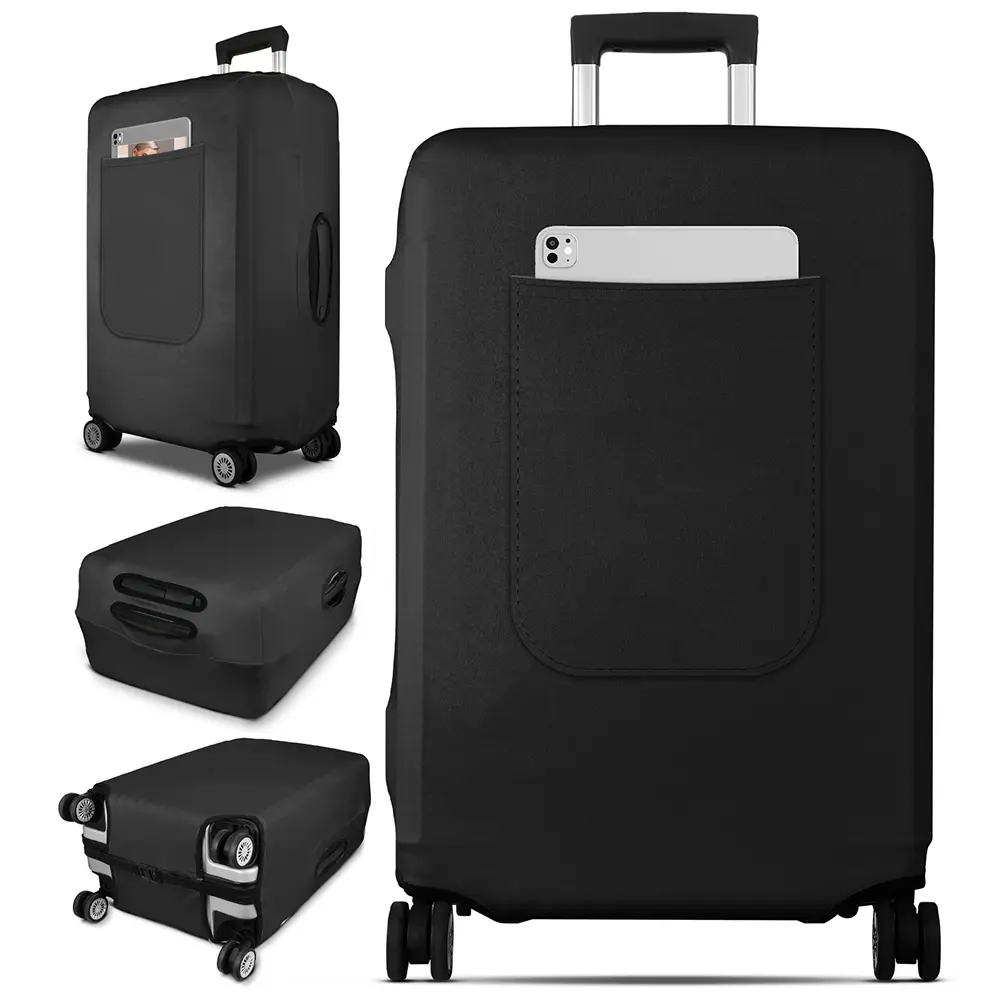 Slohif Luggage Cover for Suitcase Tsa Approved Protector - Luggage Sleeve Suit Case Cover Travel Stretch Large Baggage Case Protective Washable Fit 18-32 Inch Black