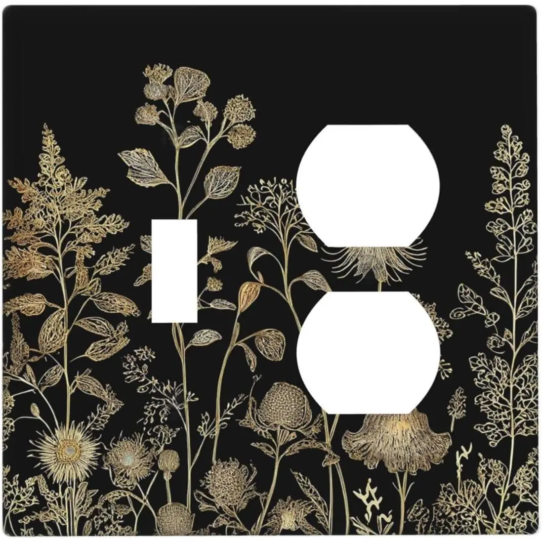 Gold And Black Floral Wildflowers