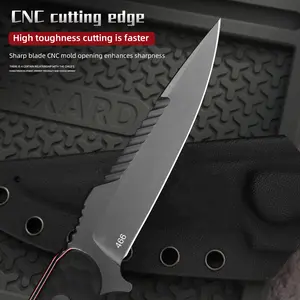 Outdoor Camping Knife Steak Knife High Carbon Steel Material Wooden Handle Camping Gear Travel Essential Suitable for Camping Fishing Hiking Gift for Men