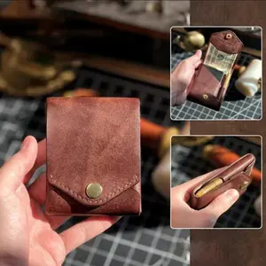 2-Pack Premium Vintage Card & Coin Organizer - Foldable design with built-in pen slot.Ideal for home organization, storing cards and coins, or as a portable daily accessory.A thoughtful gift for both men and women.
