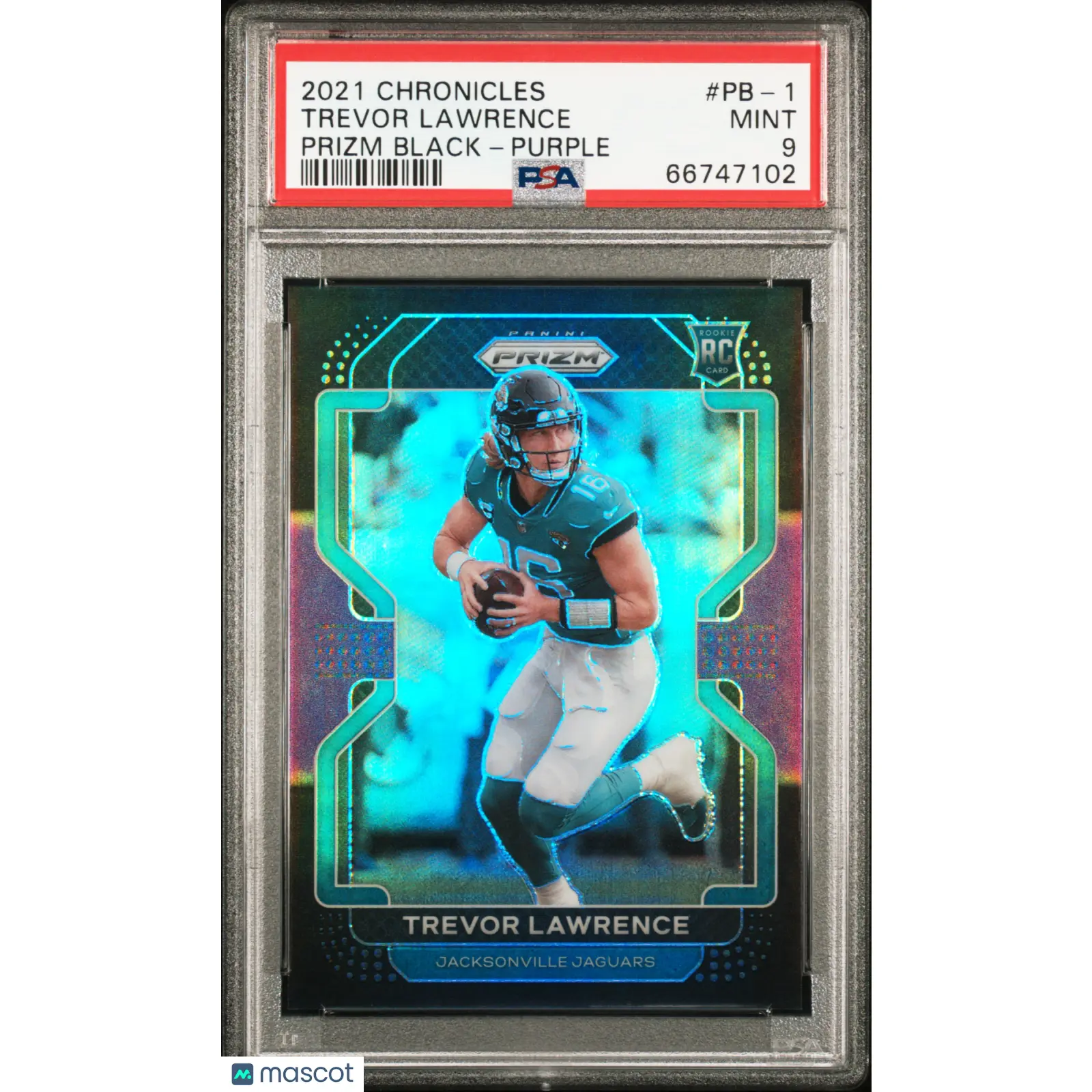 2021 Panini Chronicles Prizm Black Trevor Lawrence Purple #PB-1 PSA 9 /199
