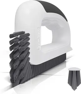 Rubber V-Shaped Grout Cleaning Brush - Stiff Bristle Tile Scrubber for Bathroom, Shower Corners, Kitchen Deep Cleaning