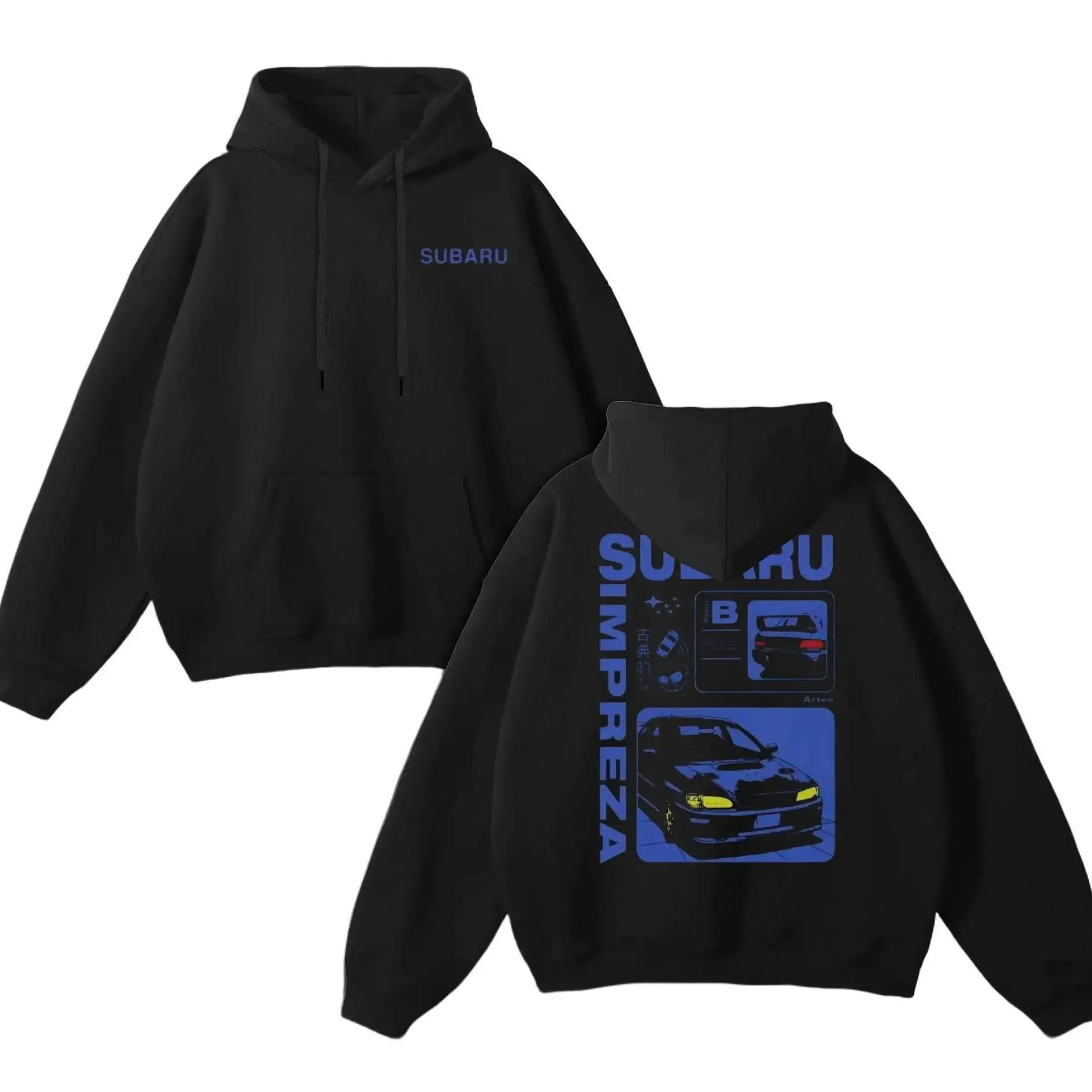 JDM Subaru Impreza Hoodie – Classic Rally Car Graphic Pullover for Men & Women, Warm Streetwear Sweatshirt for Car Fans, Ideal Gift for Subaru Lovers