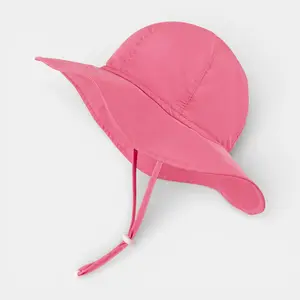 Heccei DryShade WhaleFold Pink Baby Sun Hat, UPF 50+ Sun Protection with Big Wavy Brim, Lightweight Foldable Toddler whale Hat (0-24M)