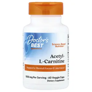 Doctor's Best Acetyl-L-Carnitine, 60 Veggie Caps (500 mg Per capsule)