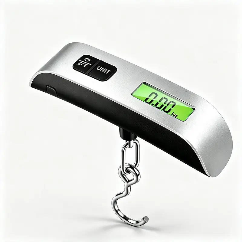 Portable Handheld Digital Luggage Scale, 50kg/110lb High Precision Electronic Hanging Scale with Backlit LCD Display, Mini Weight Scale for Travel Suitcases, Fishing, Parcels & Household Use