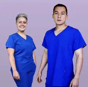Unisex Royal Blue Scrub Set, Breathable Fabric