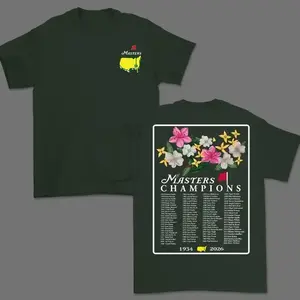 2026 90th Masters Tournament Augusta Classic Round Neck Short Sleeve Casual Unisex Cotton T-Shirt, Champions Golf Cup Apparel for Adults - KitchenEra