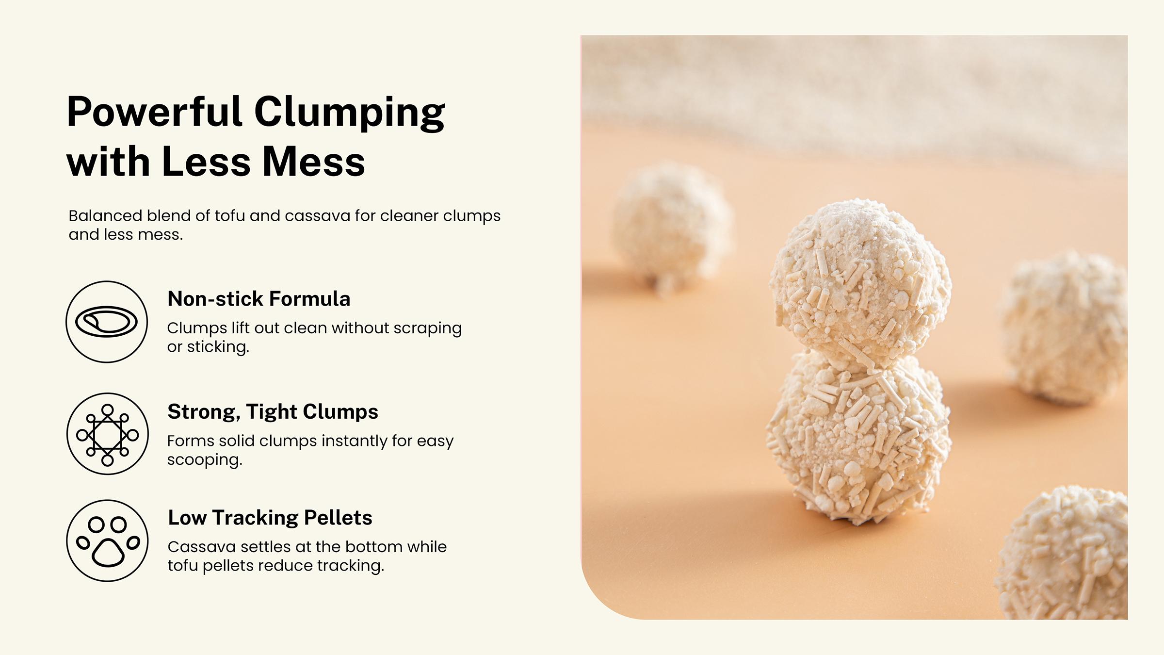 FurPhawl – Cassava & Tofu Cat Litter, Non-stick, Quick Clumping, Tapioca cat litter, 100% Natural, Low Dust, Low Tracking, Safe for Self Cleaning Cat Litter Box, Odor Control