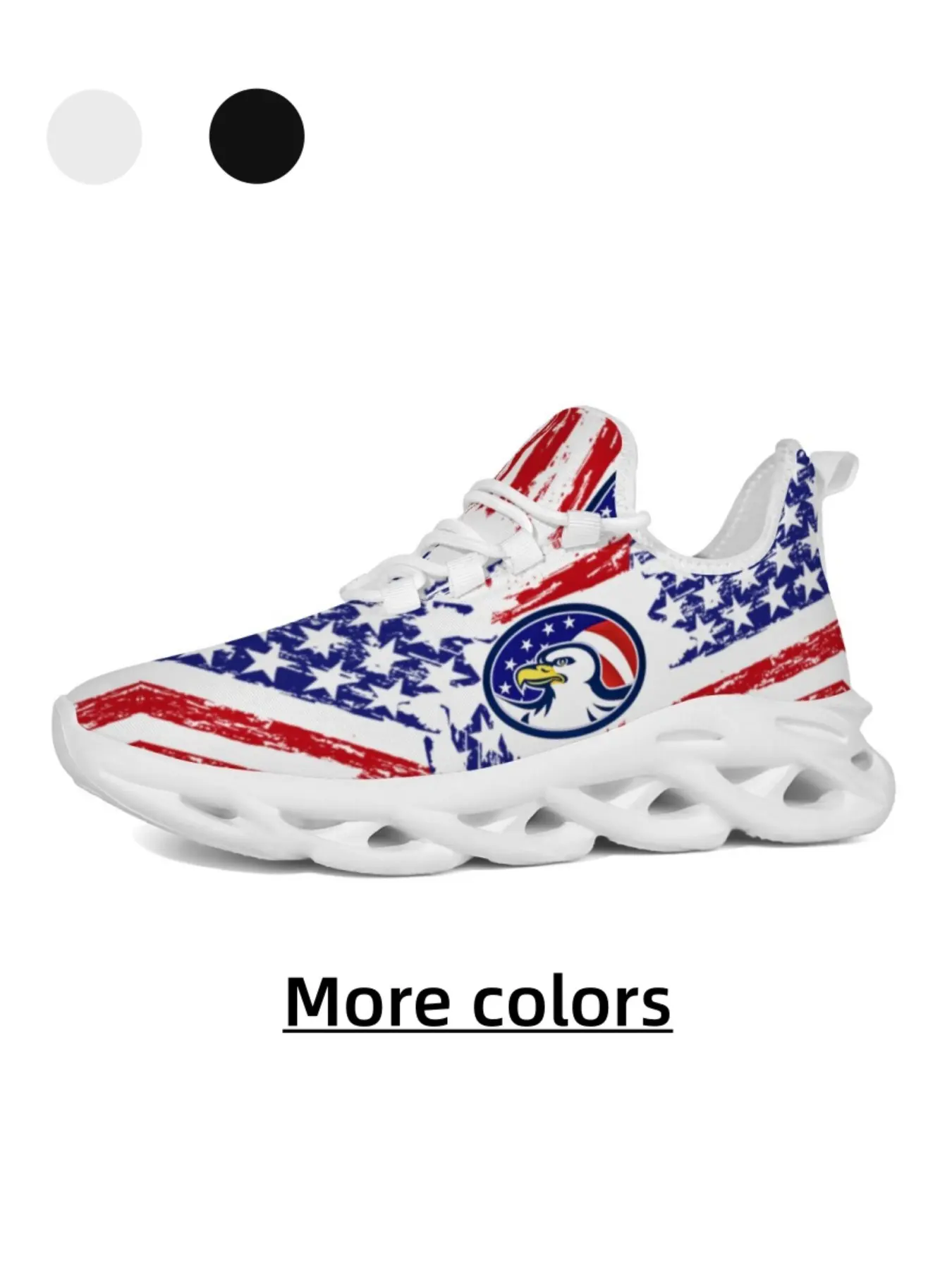Minimalist, Trendy Walking Sneaker, Casual Sneaker Trainer, Unisex Independence Day Themed American Eagle Emblem & Star-Spangled Banner Print Casual Athletic Sneakers, Skin-Friendly & Breathable, Non-Slip & Wear-Resistant, Daily Outings, Light Sports