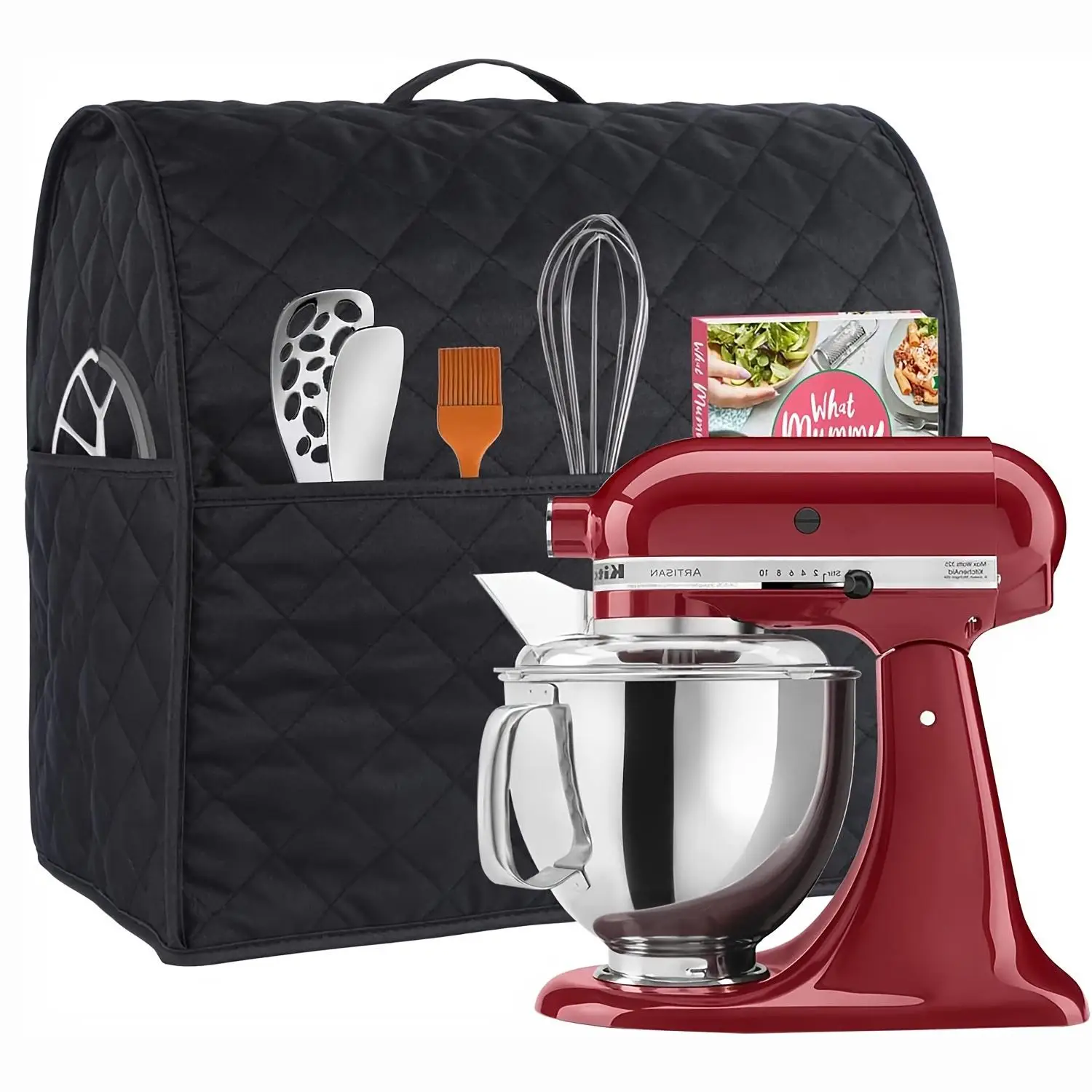 Stand Mixer Cover, 1 Count Dust Proof Cover with Accessory Storage Pockets & Handles, Mixer Dust Proof Cover for KitchenAid