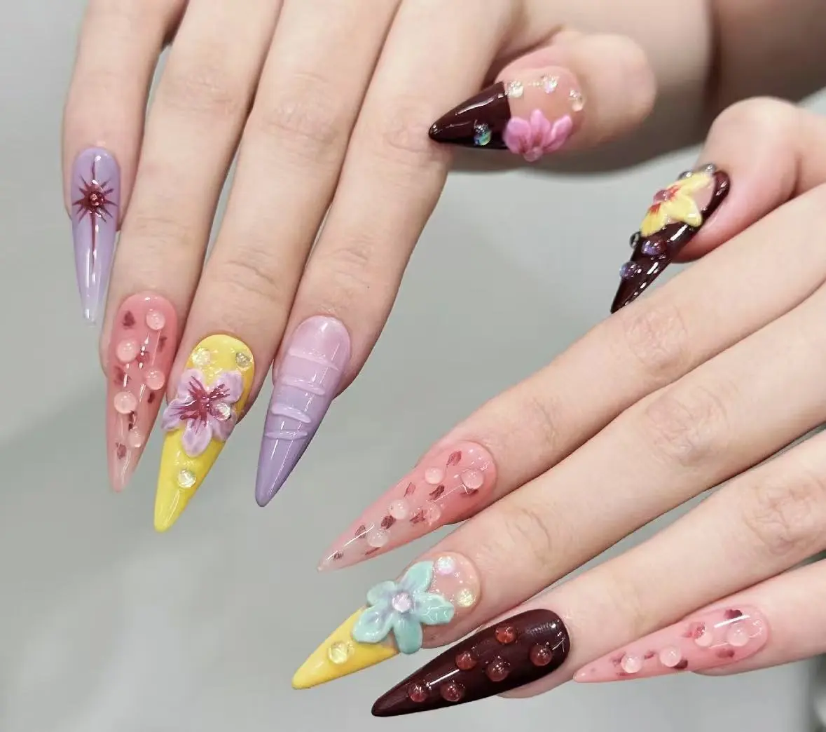 Raven--(US) 5-15 Bags Handmade Nails Open InLive Crystal LiveRoom