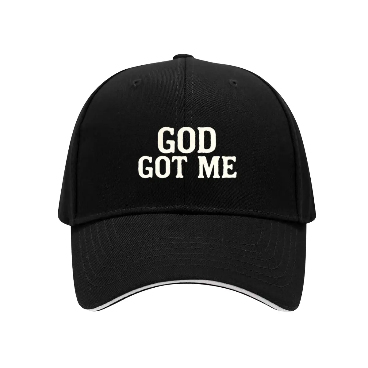 God Got Me Christian Baseball Cap - Black Polyester Faith Hat for Men Women