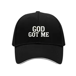 God Got Me Christian Baseball Cap - Black Polyester Faith Hat for Men Women