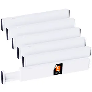 Lifewit 2.36" High Kitchen Drawer Dividers, 16"-22" adjustable, for utensils, clothes & more, Expandable plastic separators for home & office