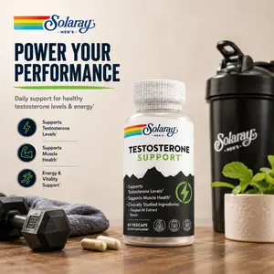 Solaray Testosterone Support for Men — Tesnor + Tongkat Ali + Zinc — Daily Vitality Stack