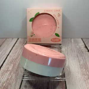 Peach Oolong Cheese Cake Artisan Squishy - Two-Toned Design, Speckled Tea-Infused Look, Premium Slow-Rising Foam, Bakery-Fresh Scent, Display-Ready Packaging Stress   Relief Squishies