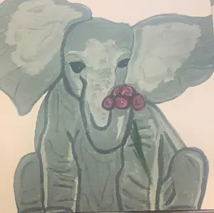 Baby Elephant With Flowers Mouse Pad