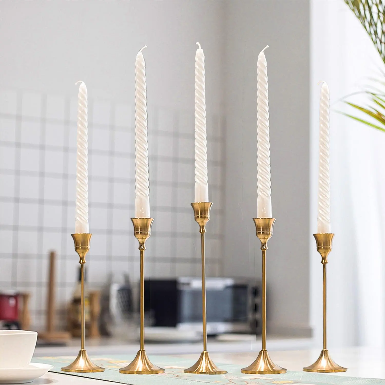 Metal Candle Holder, 6 Counts/set Decorative Candle Holder, Romantic Wedding Candle Holder, Table Candle Holder, Vintage Candle Stand, Decorative Candle Holder for Home Party, Ornament Candle Holders, Ornaments, Home Decoration