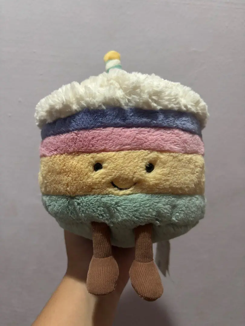Cute Rainbow Layer Cake Plush Toy | Kawaii Dessert Stuffed Animal | Soft Plush Pillow for Bedroom Decor | Cozy Gift for Kids & Adults