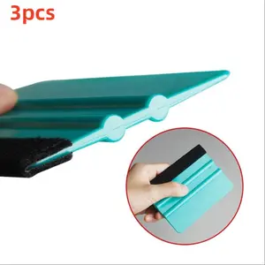 3pcs Car Colorful Plastic Soft Scraper Set, Adhesive Film Tool, Wall Sticker Advertising Scraper, Universal Auto Accessories
