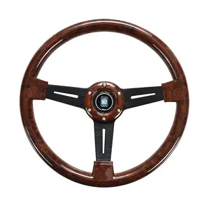 Nardi 14 Inch Wood Grain Racing Steering Wheel 350Mm ND Retro Deep Corn Drifting Sport Steering Wheels with Logo Universal Nardi Torino Steeringwheelcover Automotive Car Interior Kit