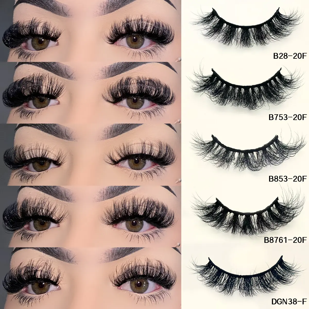 Mkhlina 3D Faux Mink Luxury Makeup False Eyelashes, Fluffy Mixed Curl, 0.07mm, Lightweight, Volumizing Effect, Easy To Apply, Daily, Cosmetic, Volume False Eyelashes