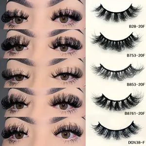 Mkhlina 3D Faux Mink Luxury Makeup False Eyelashes, Fluffy Mixed Curl, 0.07mm, Lightweight