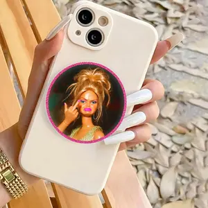 Disgusted Doll Face MagSafe Phone Grip, Retro Pop Culture Accessory