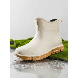 Men's Waterproof Anti-Slip Fashion Rain Boots, Outdoor Garden Shoes, Soft Comfortable Casual Rubber Sole, All Seasons, Waterproof Outdoor FootwearRAIMENTRY