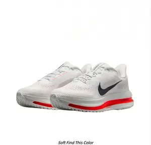 White-Red Mesh Breathable Running Shoes Full-Length Cushion Lightweight Sneakers Low-Top Training Joggers