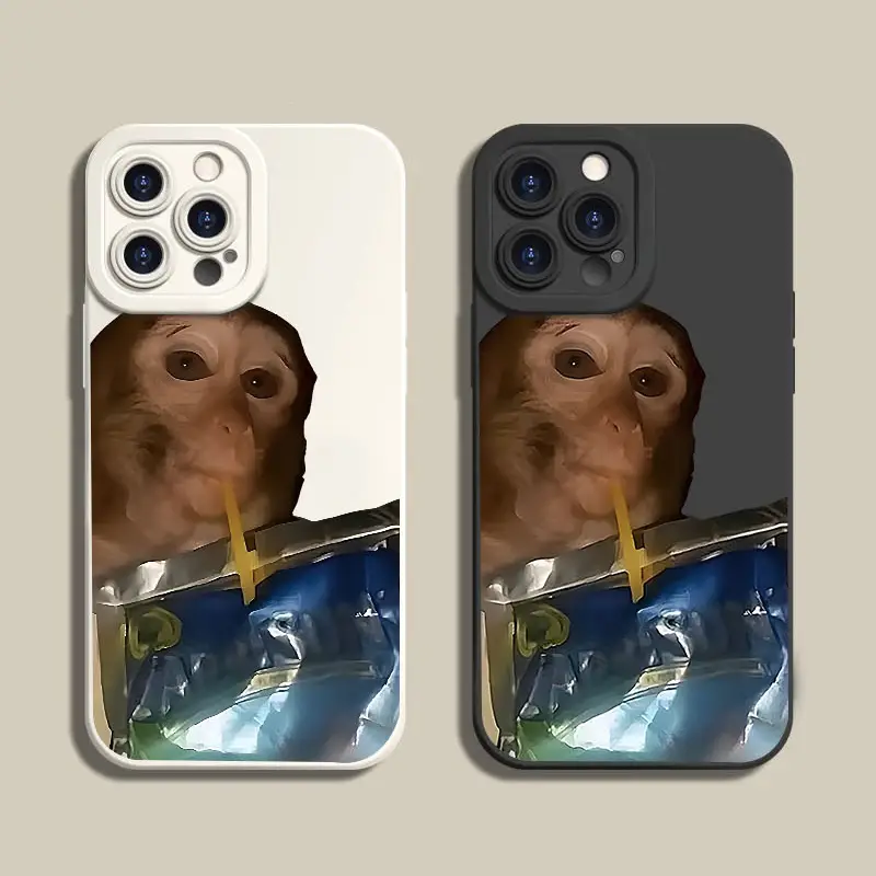 Cute Monkey Pattern Phone Case , TPU Soft Silicone, Fully Protected and Shockproof For iPhone 17 16 15 Pro Max 14 13 12 11 X Plus Air Mini Funny Clown