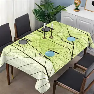 Artistic Leaf Texture Tablecloth Set, Fabric, Ideal for Dining Tables, Tea Tables, TV Cabinets, Picnics, Home & Parties