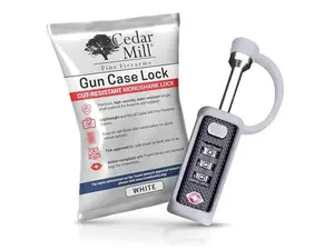 Cedar Mill Fine Firearms TSA-Approved Cut-Resistant Monoshank Gun Case Lock 3-Dial Combination Padlock for Firearms & Luggage Red