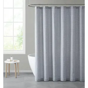 Kate Aurora Waffle Weave Mildew Resistant Shower Curtain 72"x72", Gray