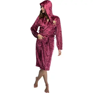 Harry Potter Womens Velvet Robe Hogwarts Houses