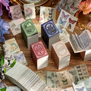 Vintage Collector Series Floral Butterfly Simple Hand Account Background Decoration Paper, Paper Material Notebook, Stationery Supplies