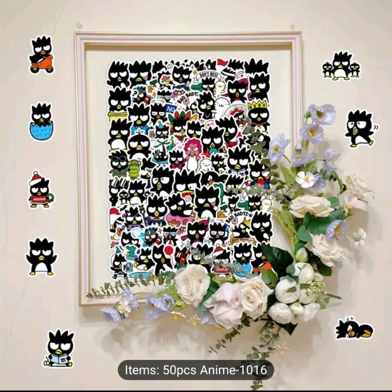 Badbadtz Maru Anime Waterproof Stickers - 50 pcs Sanrio Cartoon Vinyl Stickers for Water Bottle, Laptop, or Scrapbook | School Students Notebook Accessory