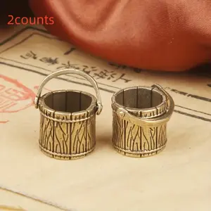 Traditional Brass Water Buckets Set, Handcrafted Copper Sculptures, Miniature Landscape Decorations, Desktop Ornaments, Antique Style Gifts, Home Decor Accessory, Exterior Decorative Statues