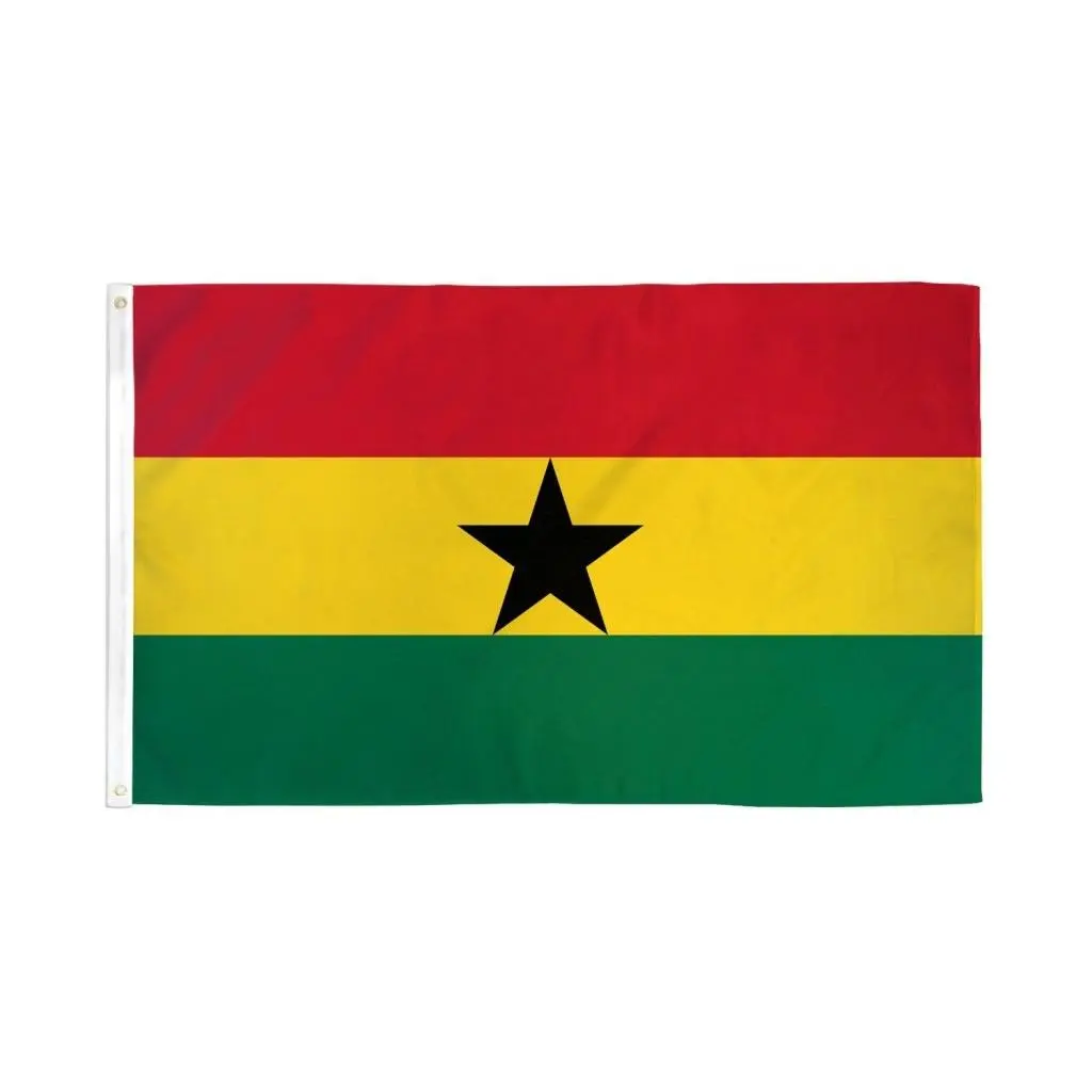 Ghana Flag Print Decorative 2x3ft Dye Sublimation Polyester Banner, for Home Decor, Outdoor Display, with Packaging