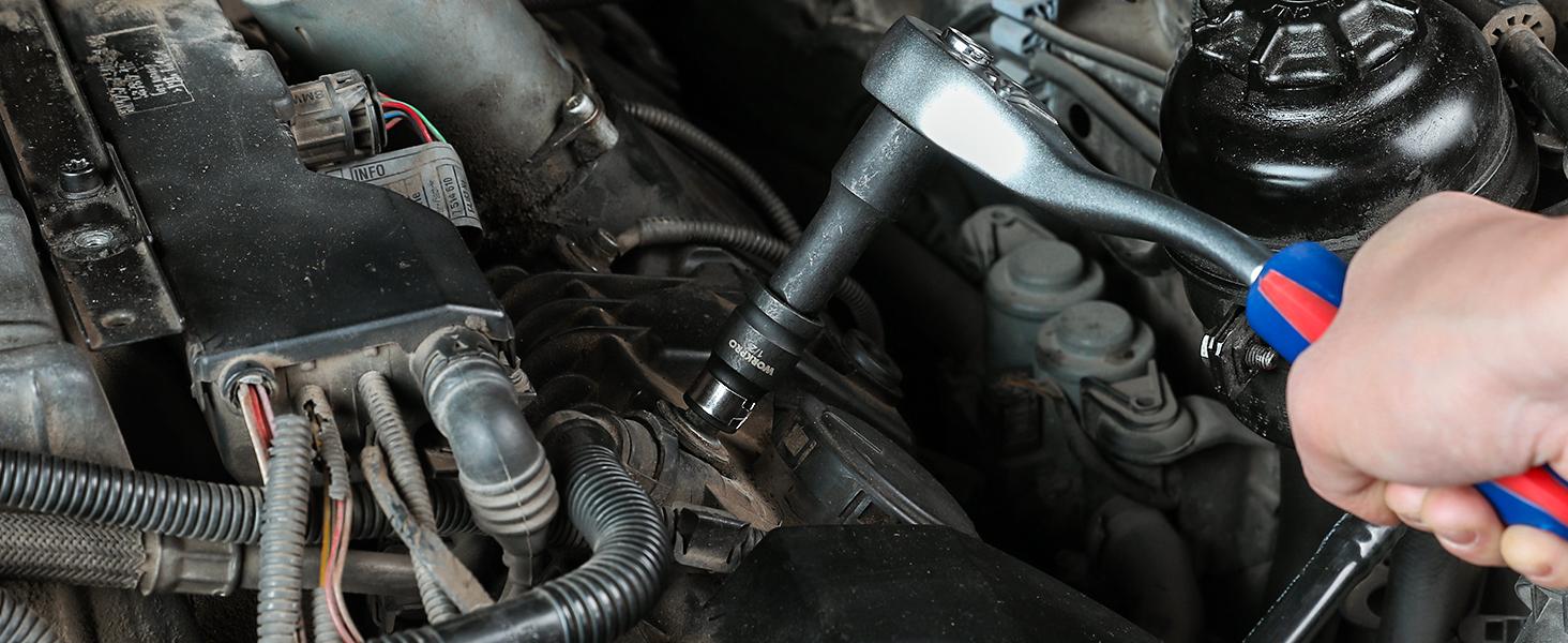 #SpringGlowUp WORKPRO 18-Pack Impact Socket Extension Set, Includes Socket Adapters, Ratchet Extension Set, Socket Extension Bar, Swivel Universal Joints and Impact Coupler, 1/4", 3/8" & 1/2" Drive