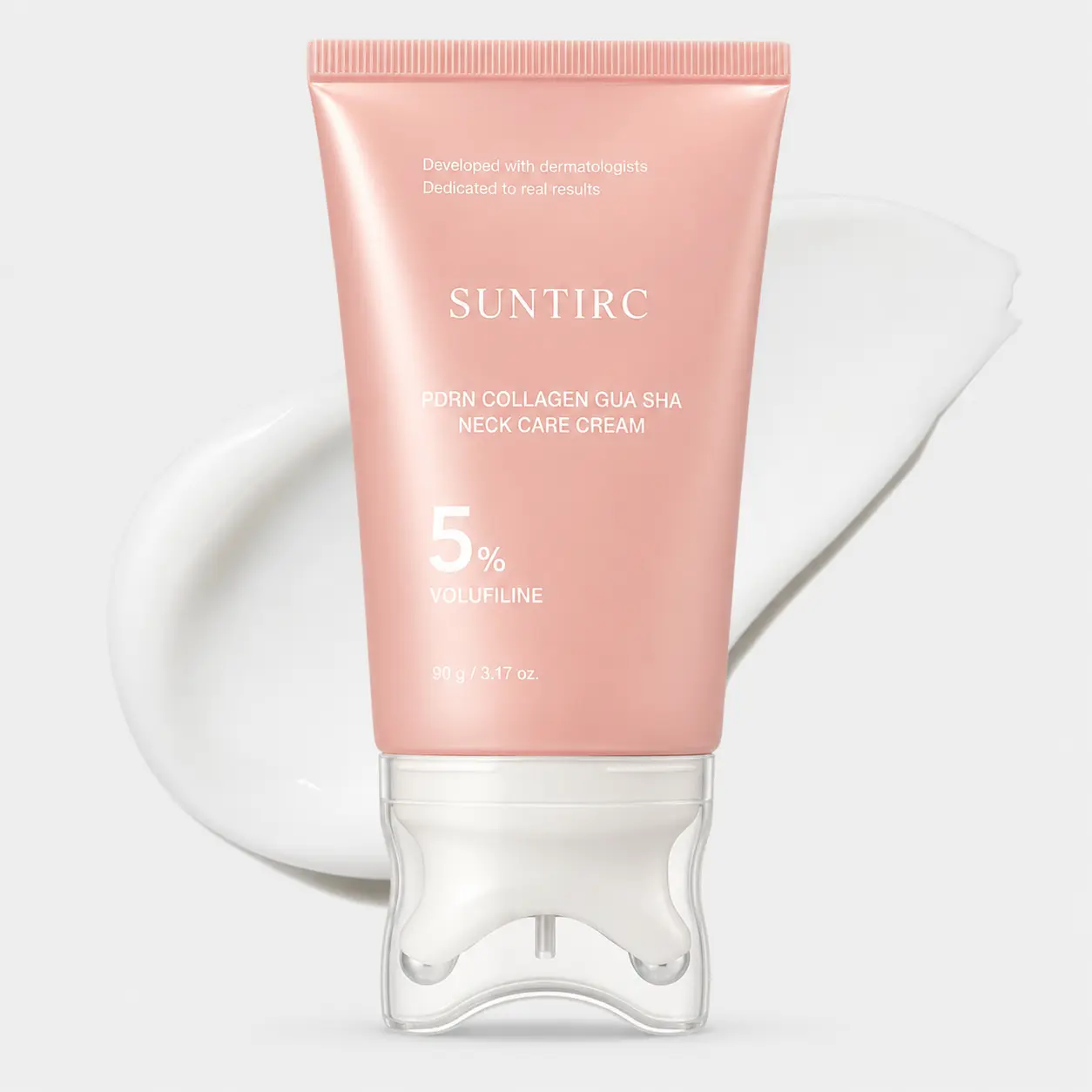 [NEW] PDRN Collagen Gua Sha Neck Wrinkle Cream | Built-In Gua Sha Massager with Volufiline 5% + PDRN | Firming, Contour Care for the Look of Fine Lines, Jawline, Neck, Décolleté,Underarms, Chest, Legs, Shoulder | Massage Cream | Korean Skincare
