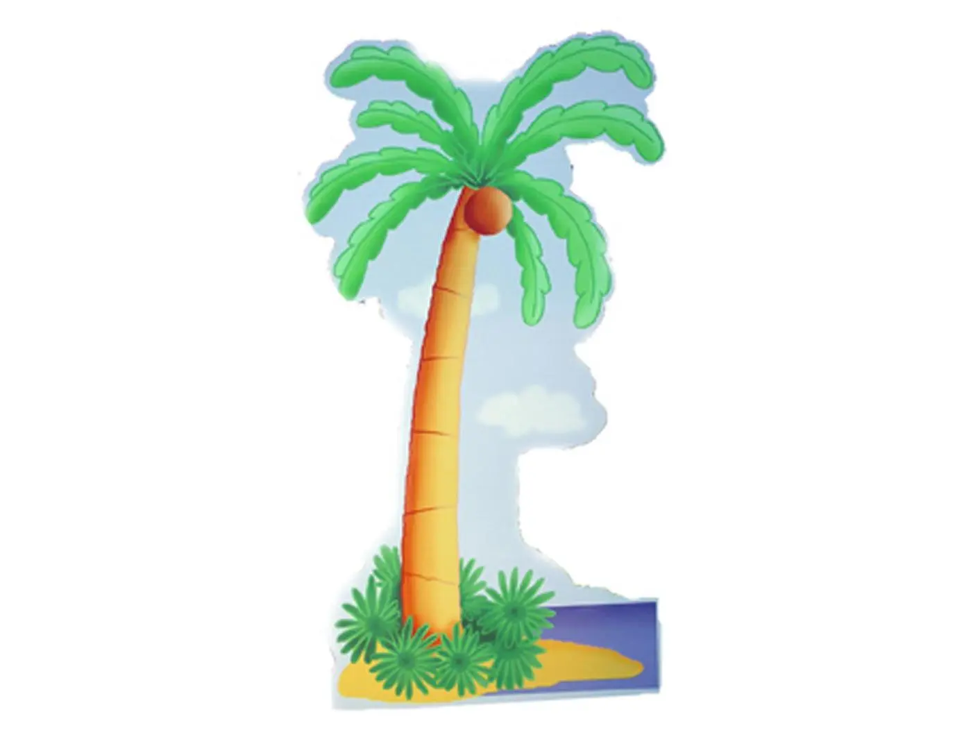 Life-Size Palm Tree Cartoon Cardboard Stand-Up, Home Decor, Room Decor Cutout for Home Supplies