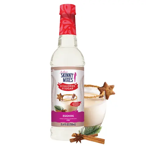 Jordan's Skinny Mixes Sugar Free Egg Nog Coffee Syrup, 25.4 FL OZ. Sweet, Creamy, Great To Elevate Every Coffee