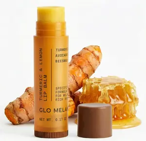 Glo Melanin All Natural Lemon and Turmeric Lip Balm - Natural Lip Balm Illuminate Your Smile, Brighten & Nourish Dark Lips Effortlessly - For Smokers Lips