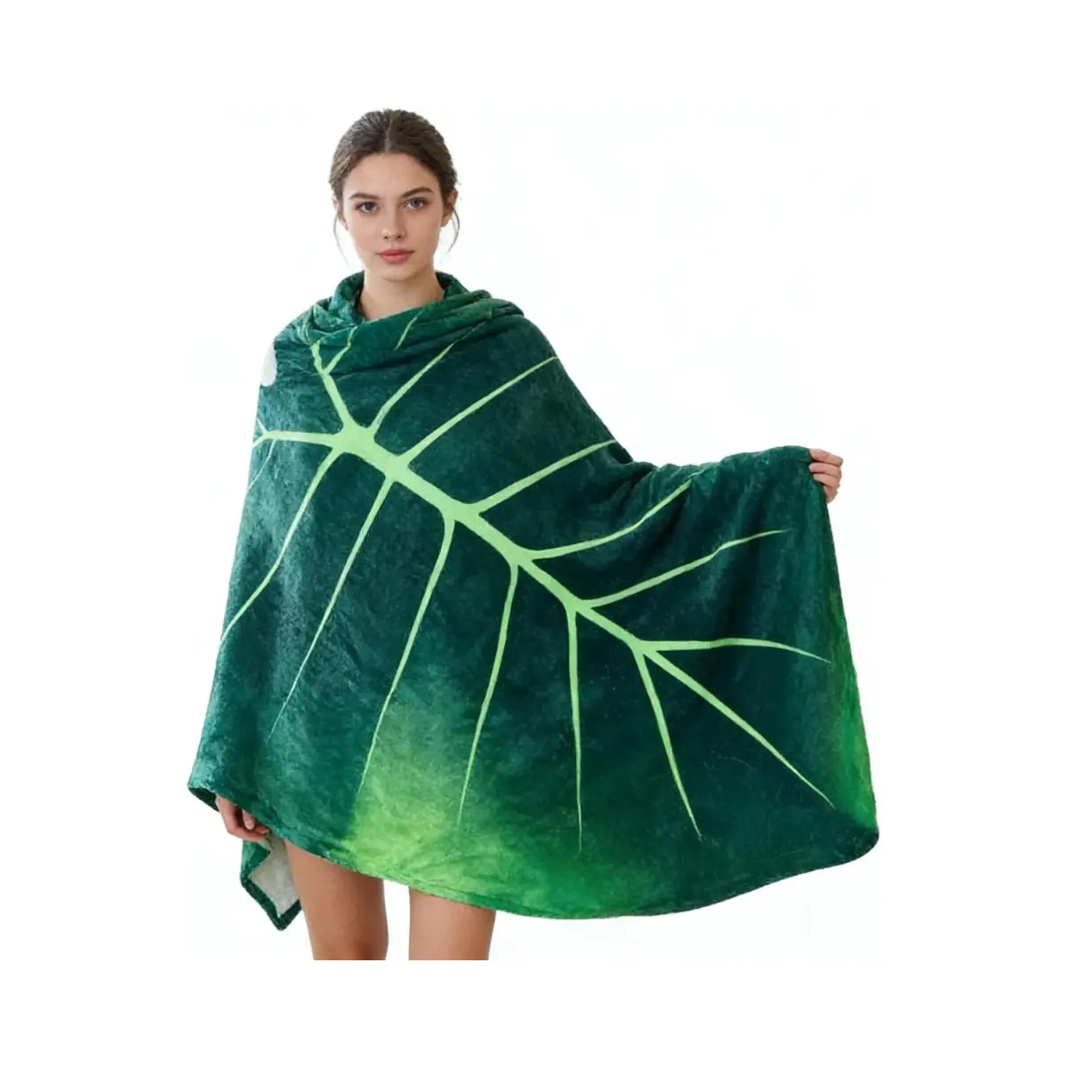 Giant Leaf Blanket 85x61 Soft Flannel Throw Cozy Couch Bed Decorative Blanket