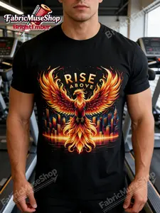 Men'S Phoenix Fire Graphic T-Shirt| 100% Crew Neck, Heavyweight 220gsm, Classic Fit, Multiple Sizes, Casual Style, Ideal for Everyday Wear and Christmas Gift for Men and Women